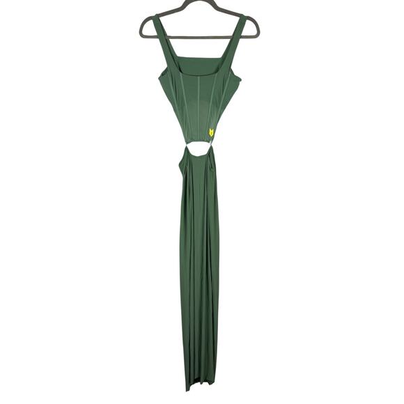 Deme Gabriella Valentina Corset Maxi Dress Cut Out Formal Statement Green Sz XS - Picture 4 of 9